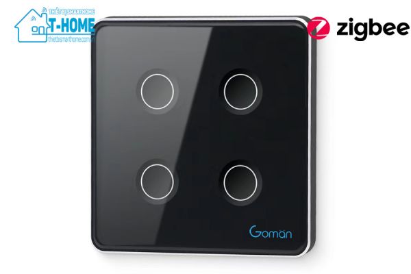 Thiết bị smarthome - Công tắc cảm ứng Zigbee 4 nút Goman mặt vuông