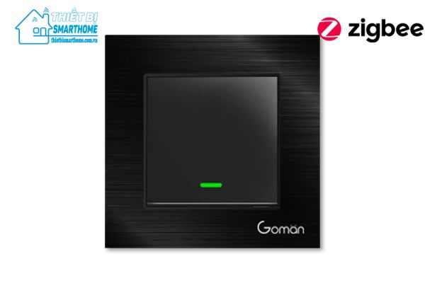 Thiết bị smarthome - Công tắc đèn zigbee mặt nhôm 1 nút Goman